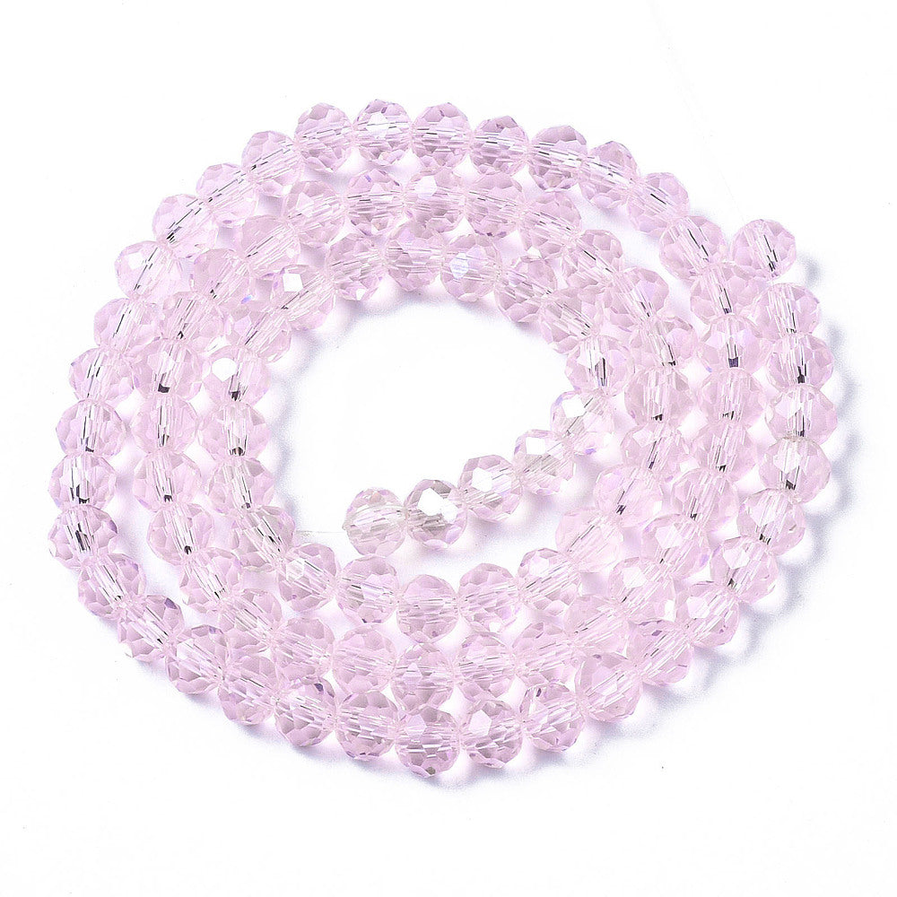 6x5mm Crystal Rondelle Bead Strand – Approx 80 Beads – Rosaline Shimmer