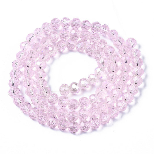 6x5mm Crystal Rondelle Bead Strand – Approx 80 Beads – Rosaline Shimmer