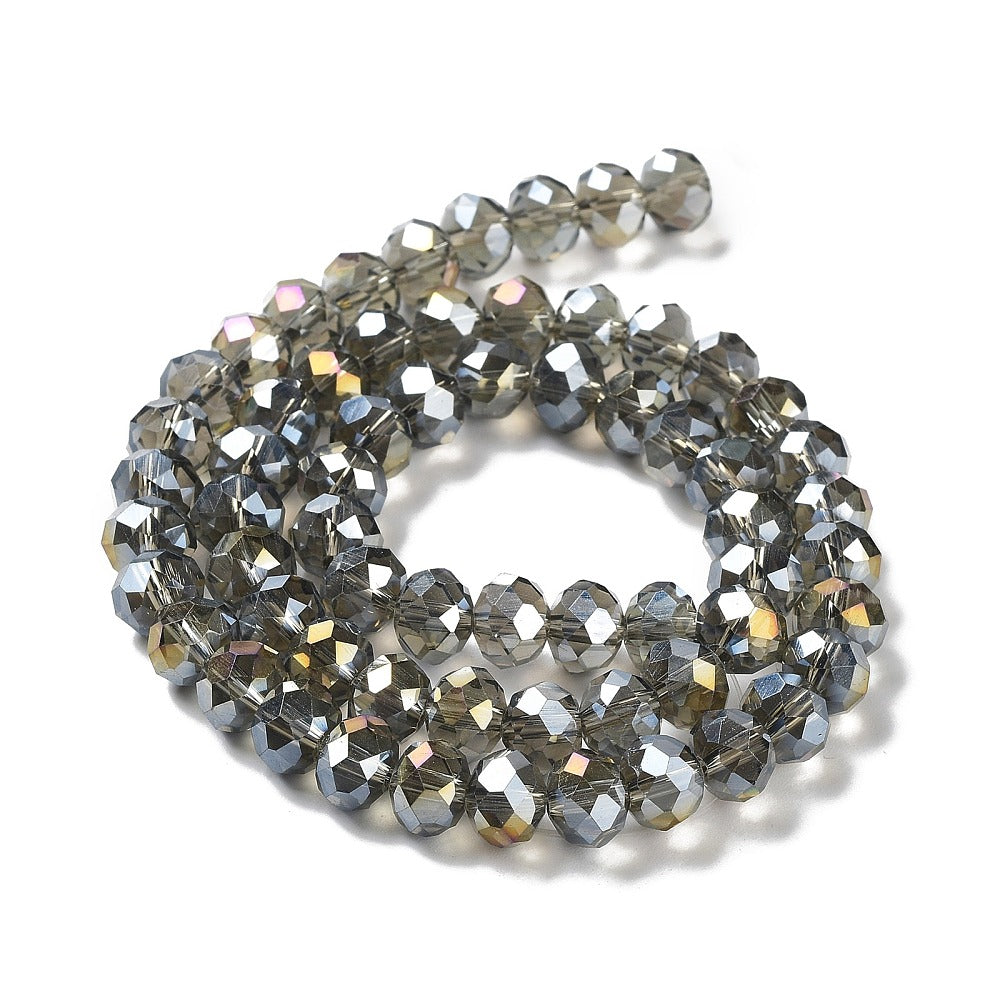 6x5mm Crystal Rondelle Bead Strand – Approx 80 Beads – Charcoal Shimmer