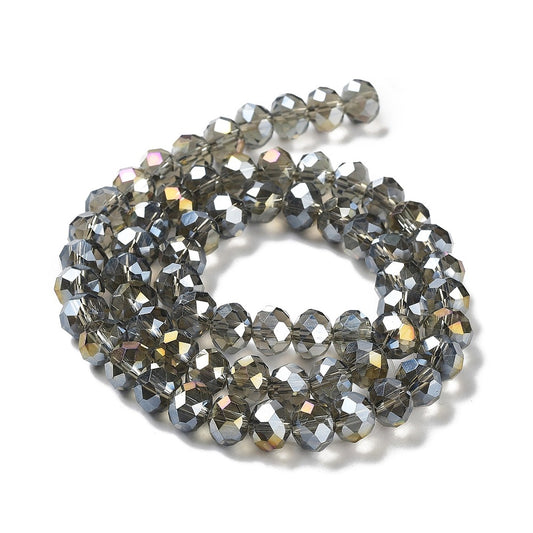 6x5mm Crystal Rondelle Bead Strand – Approx 80 Beads – Charcoal Shimmer