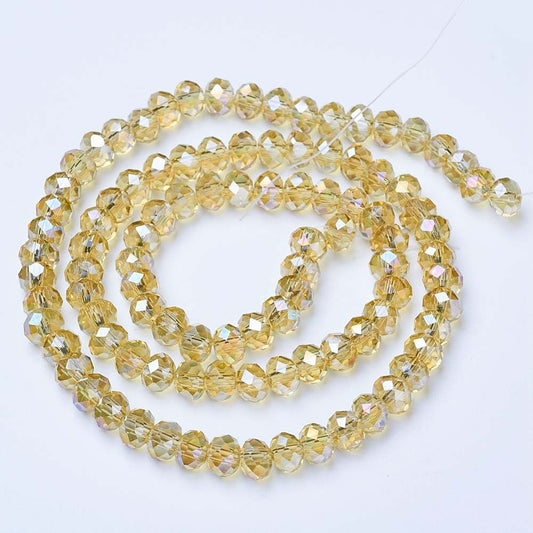6x8mm Crystal Rondelle Bead Strand – Approx 70 Beads – Topaz Shimmer