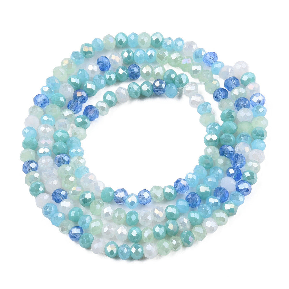 3x2.5mm Crystal Rondelle Bead Strand – Approx 180 Beads – Lagoon Mix