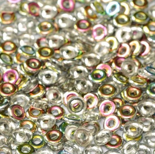 O Beads 3.8x1mm – 5g Bag – Crystal Vitrail