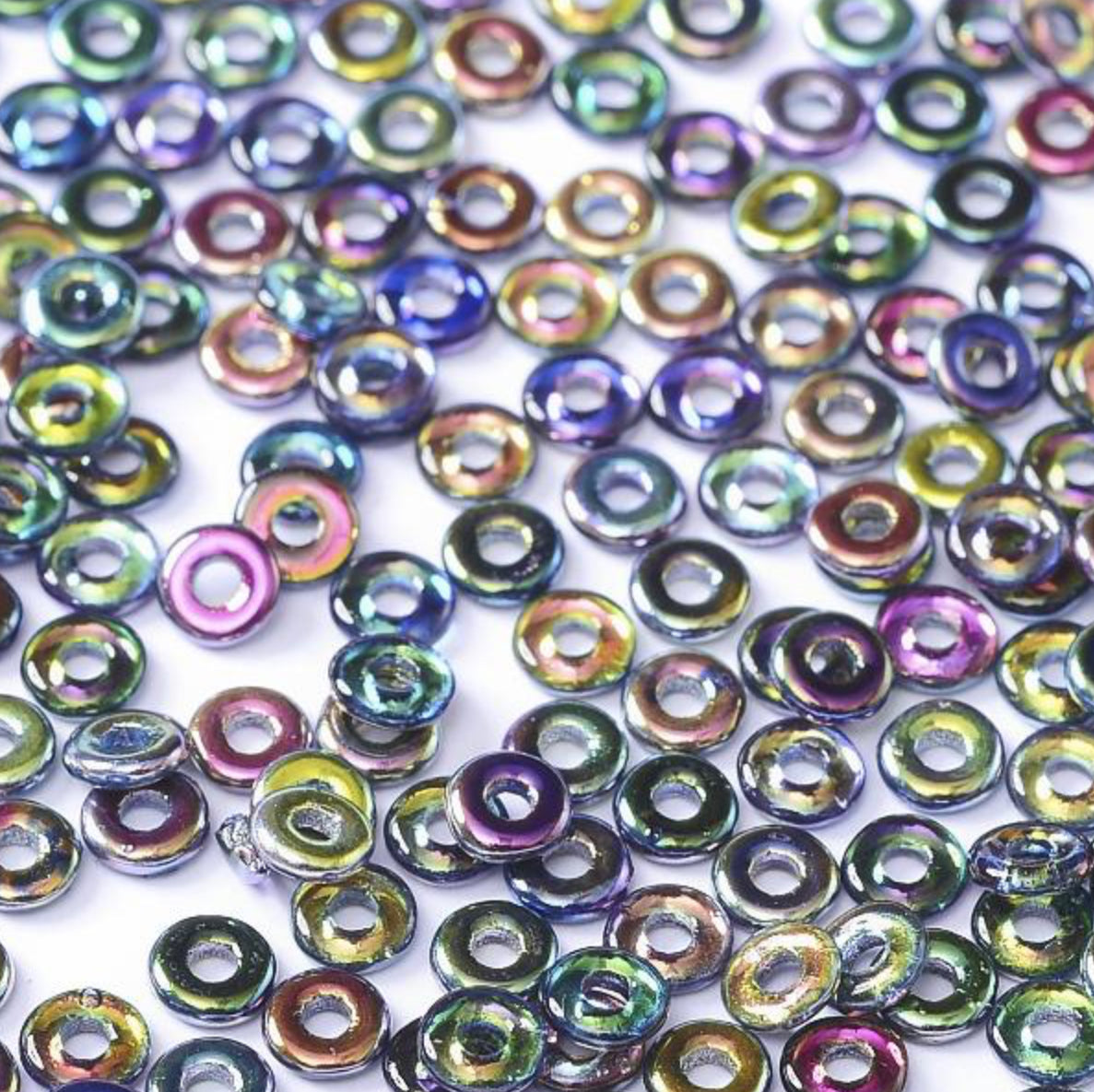 O Beads 3.8x1mm – 5g Bag – Crystal Magic Blue