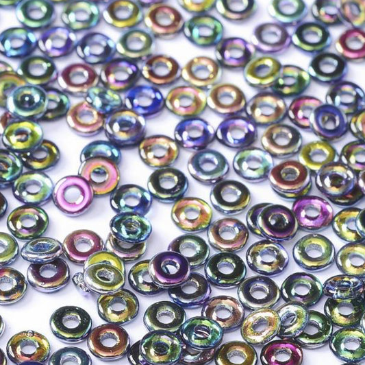 O Beads 3.8x1mm – 5g Bag – Crystal Magic Blue