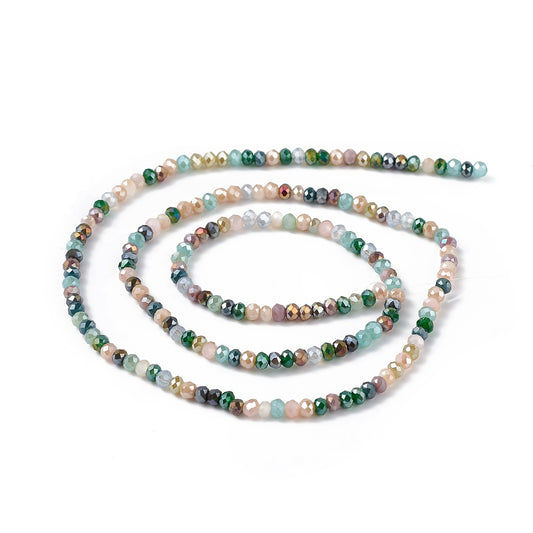 3x2.5mm Crystal Rondelle Bead Strand – Approx 180 Beads – Sage Mix