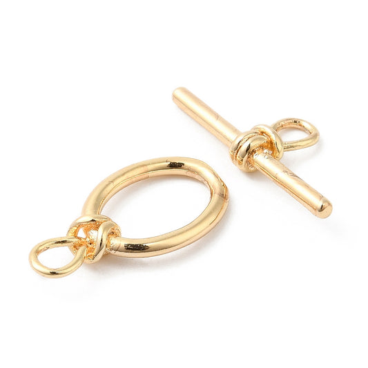 18k Gold Plated Oval Toggle Clasp 19x10mm