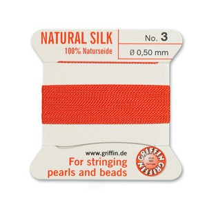 Griffin Silk Bead Cord No3 (0.5mm) – Coral