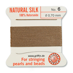 Griffin Silk Bead Cord No6 (0.7mm)  – Beige
