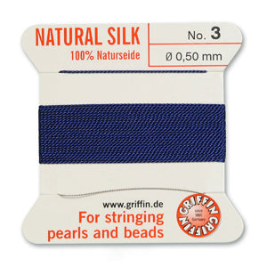 Griffin Silk Bead Cord No3 (0.5mm) – Dark Blue