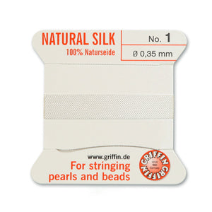 Griffin Silk Bead Cord No1 (0.35mm) – white
