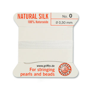 Griffin Silk Bead Cord No0 (0.3mm) – white