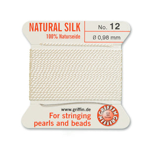 Griffin Silk Bead Cord No12 (0.98mm) - white