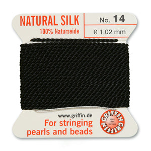 Griffin Silk Bead Cord No14 (1.02mm) – Black