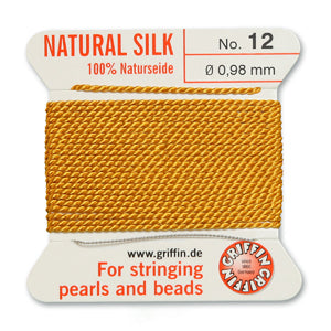 Griffin Silk Bead Cord No12 (0.98mm) - Amber