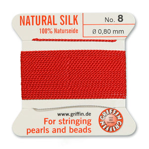 Griffin Silk Bead Cord No8 (0.8mm) – Red