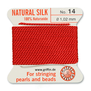 Griffin Silk Bead Cord No14 (1.02mm) - Red