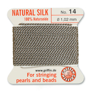 Griffin Silk Bead Cord No14 (1.02mm) - Grey