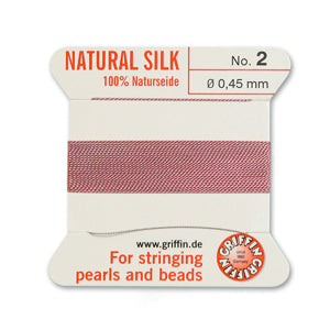 Griffin Silk Bead Cord No2 (0.45mm) - Dark Pink