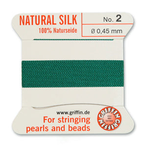 Griffin Silk Bead Cord No2 (0.45mm) - Dark Green