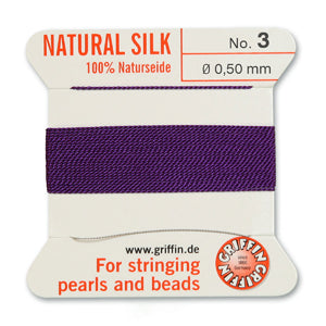 Griffin Silk Bead Cord No3 (0.5mm)- Amethyst