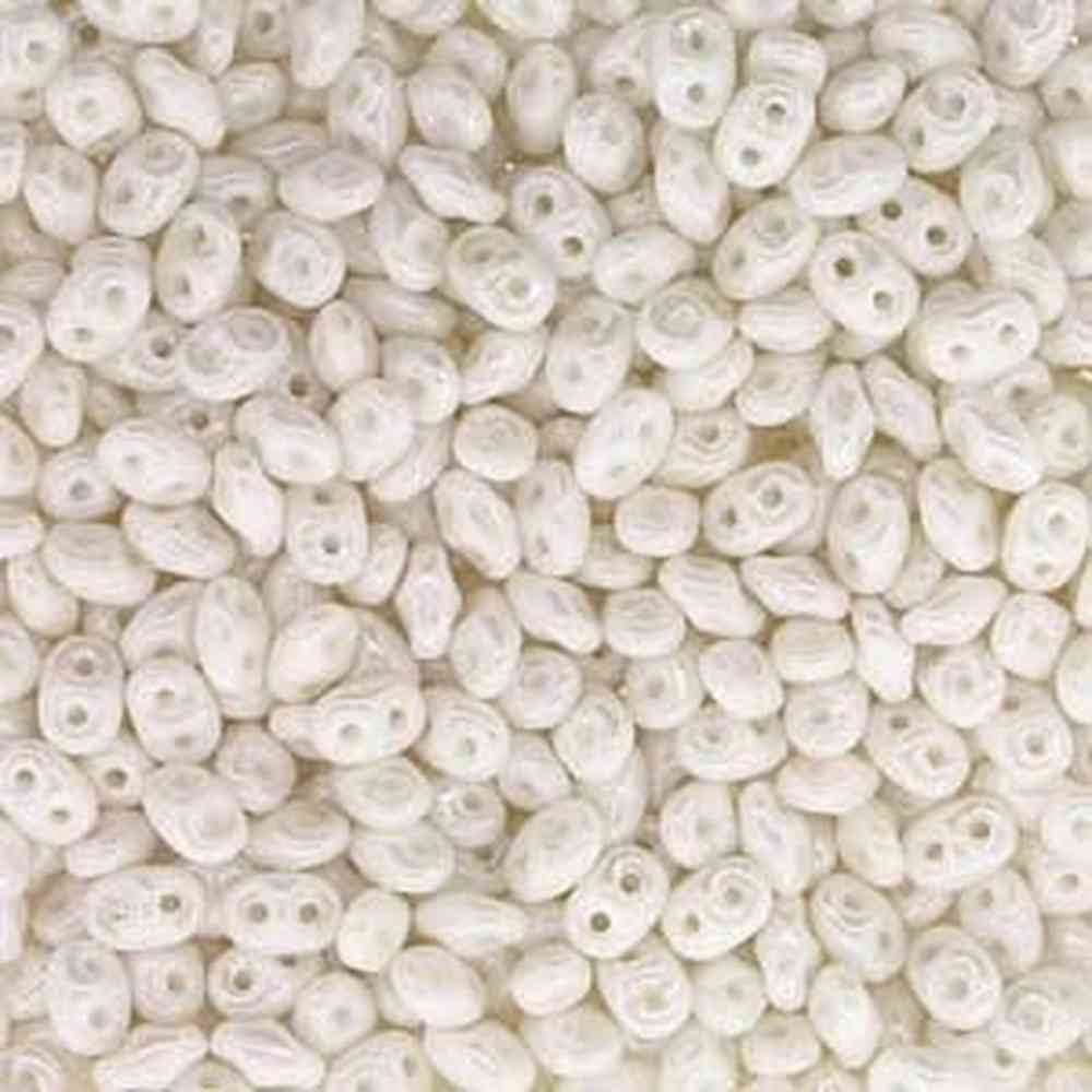 SuperDuo 2.5x5mm - 25g Bag – Opaque White Luster