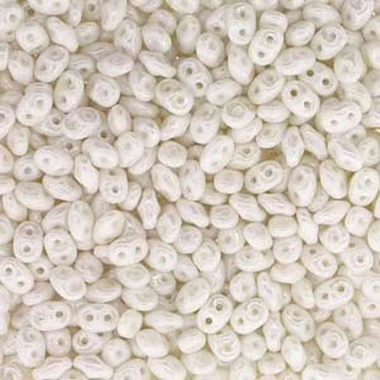 SuperDuo 2.5x5mm - 25g Bag – Opaque White Luster