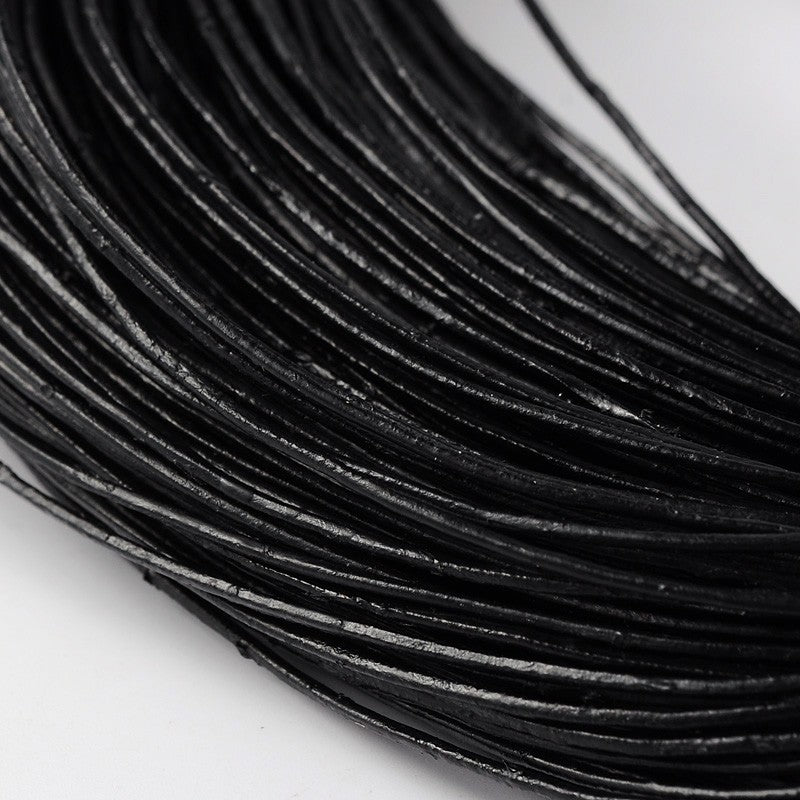1mm Black Leather Cord - 5 Meter Pack