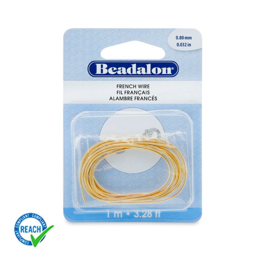 Beadalon Gold Colour French Wire – 0.8mm - 1 Meter