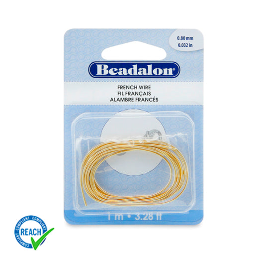 Beadalon Gold Colour French Wire – 0.8mm - 1 Meter