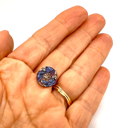 Vintage Czech Glass Button - 14mm (Button2)