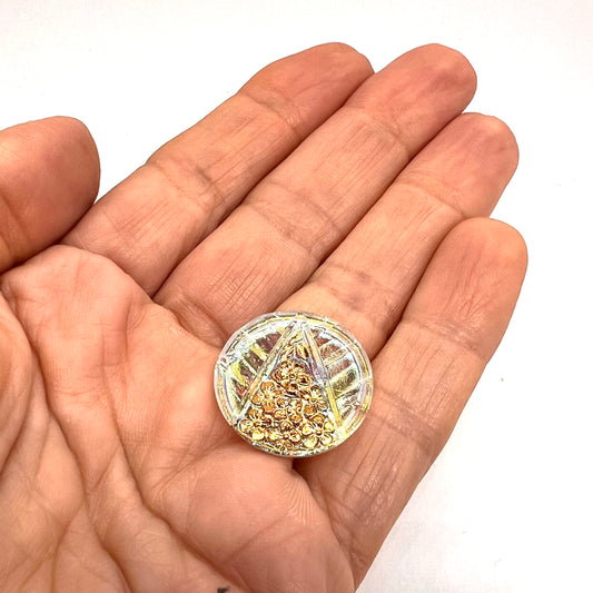 Vintage Czech Glass Button - 23mm (Button4)