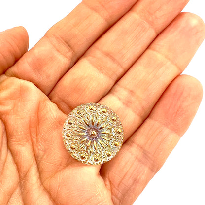 Vintage Czech Glass Button - 23mm (Button7)