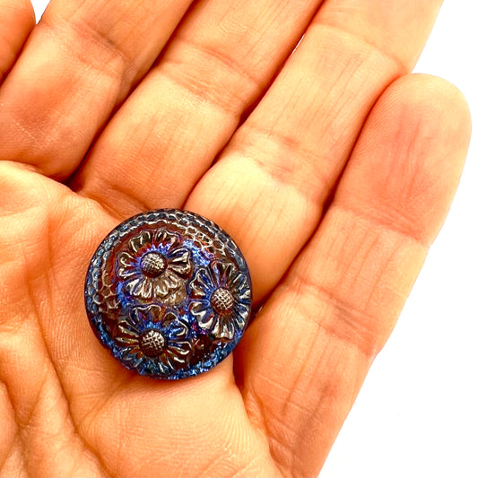 Vintage Czech Glass Button - 23mm (Button12)