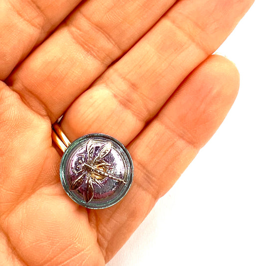 Vintage Czech Glass Button - 18mm (Button13)