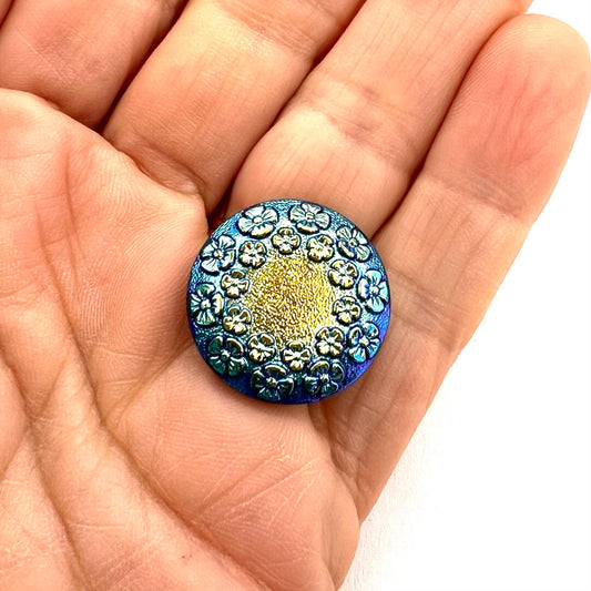 Vintage Czech Glass Button - 18mm (Button14)