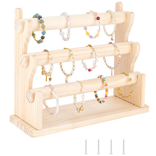 3 Tier Wooden Bracelet Display