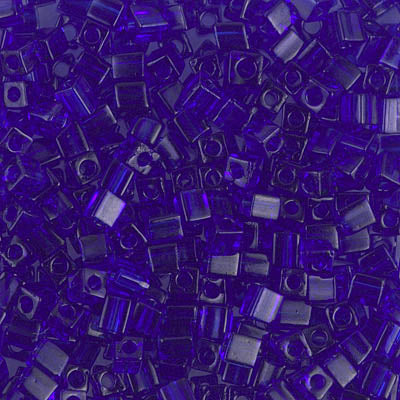Miyuki Cubes 3mm - 5g Bag – Transparent Cobalt