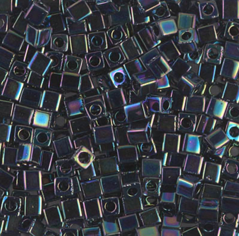 Miyuki Cubes 3mm - 5g Bag – Metallic Variegated Blue Iris