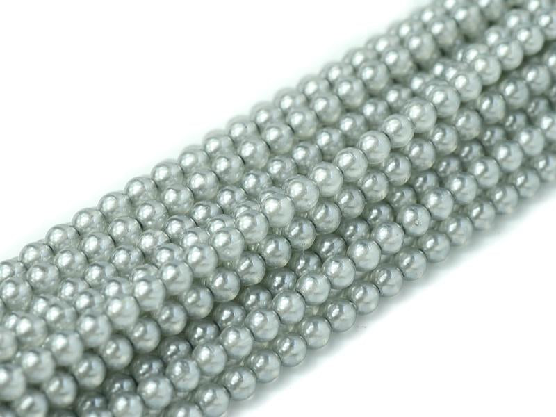 3mm Czech Glass Pearl - Bag of 100 – 63455 – Translucent Silver