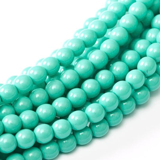 3mm Czech Round Glass Pearl - Bag of 100 – 48655 – Turquoise