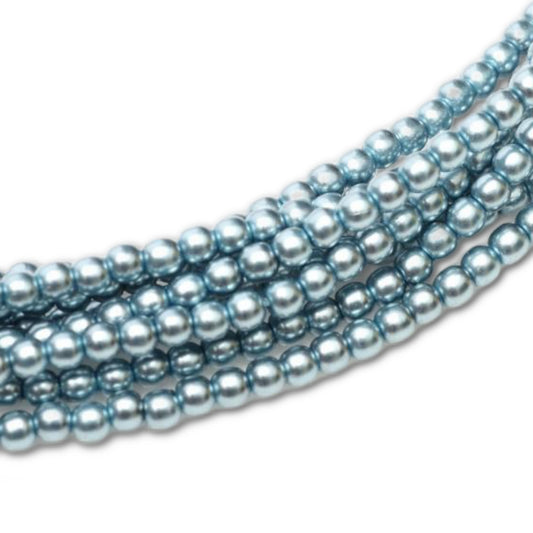 3mm Czech Round Glass Pearl - Bag of 100 – 10201 - Comet Blue