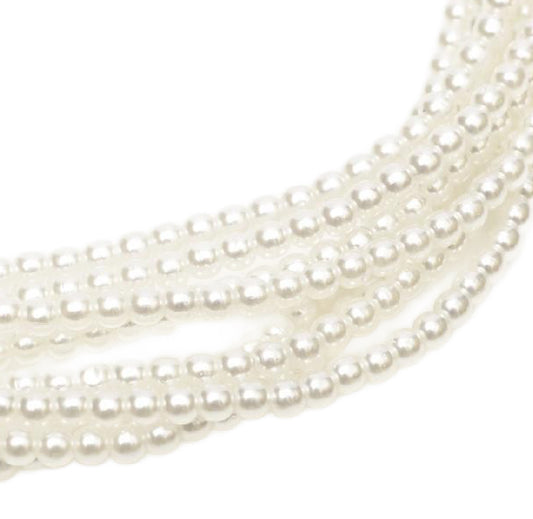 3mm Czech Round Glass Pearl - Bag of 100 – 70400 – Brightest White