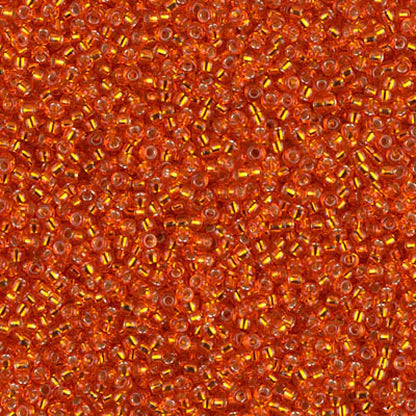 11/0 Miyuki Seed Beads - 25g Bag – Silver Lined Tangerine – Colour 9