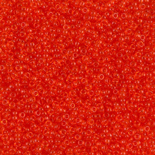11/0 Miyuki Seed Beads - 25g Bag – Transparent Tangerine – Colour 139
