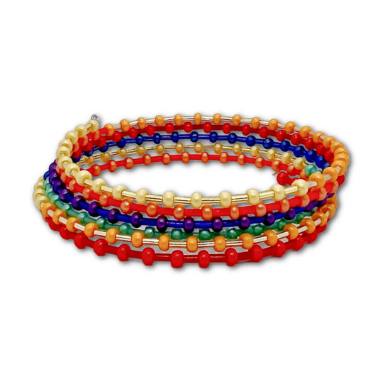 Rainbow Bead Memory Wire Bangle Kit – One Size Fits All