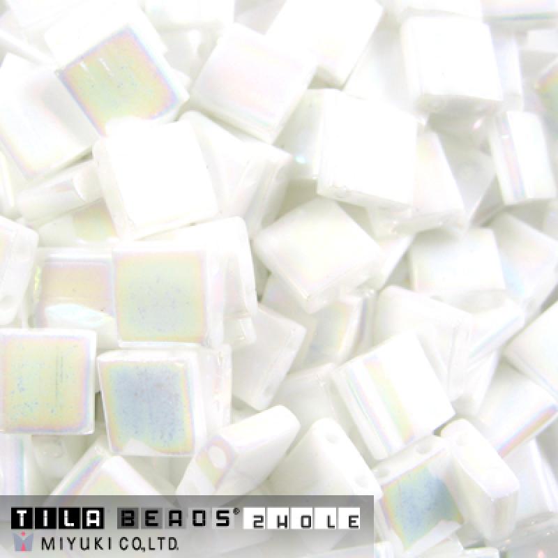 Miyuki Tila Beads - 5g Bag – White Pearl AB