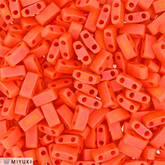 Miyuki Half Tila Beads - 5g Bag - Matte Opaque Orange AB