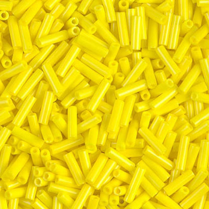 3mm Miyuki Bugle Beads (Size #1) - 7g Bag - Opaque Yellow - 404