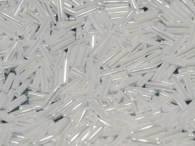 3mm Miyuki Bugle Beads (Size #1) - 7g Bag - White Pearl Ceylon
